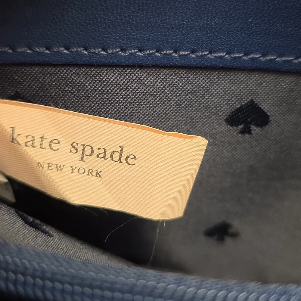 Kate Spade Navy Blue Staci Large Carryall Wristlet Wallet - Picture 9 of 10